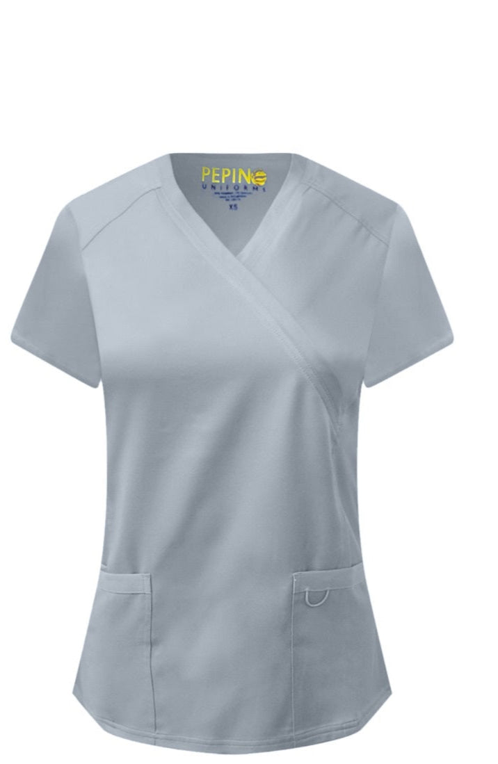 Blusa cruzada simulada de Pepino Uniforms
