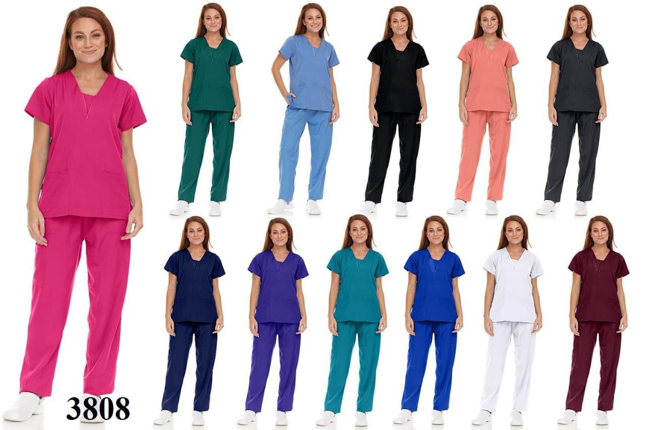 Haut à col en V zippé Pepino Uniforms