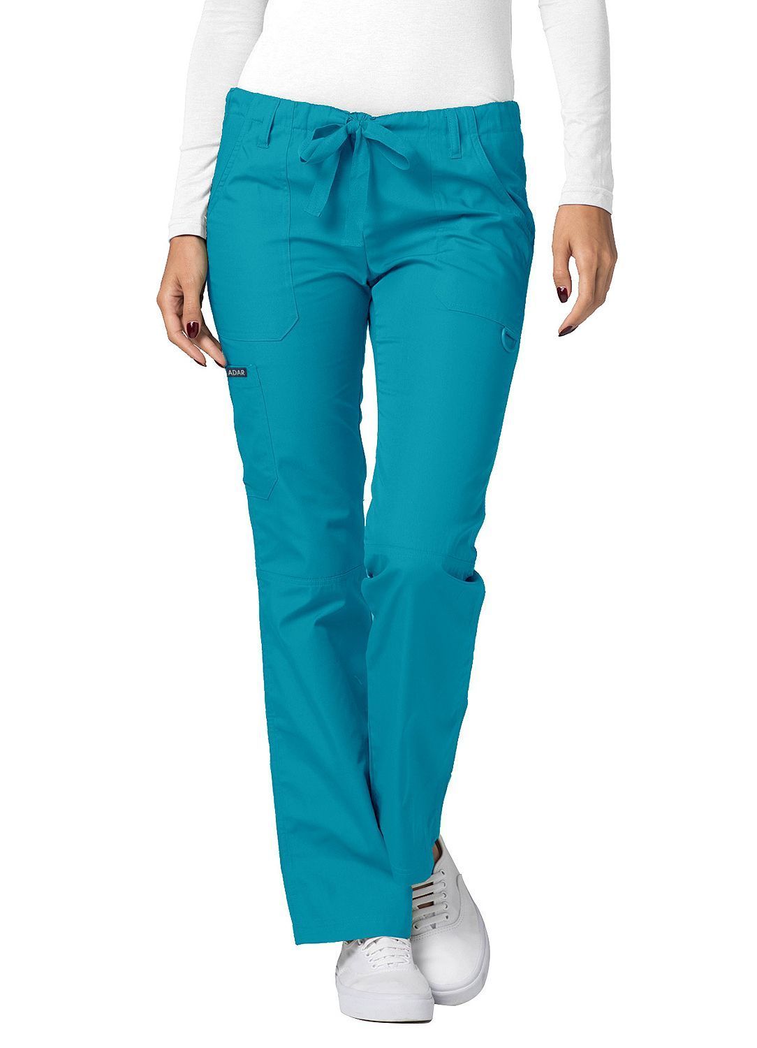 Adar Universal Tall Unisex Drawstring Split Knee Scrub Pants