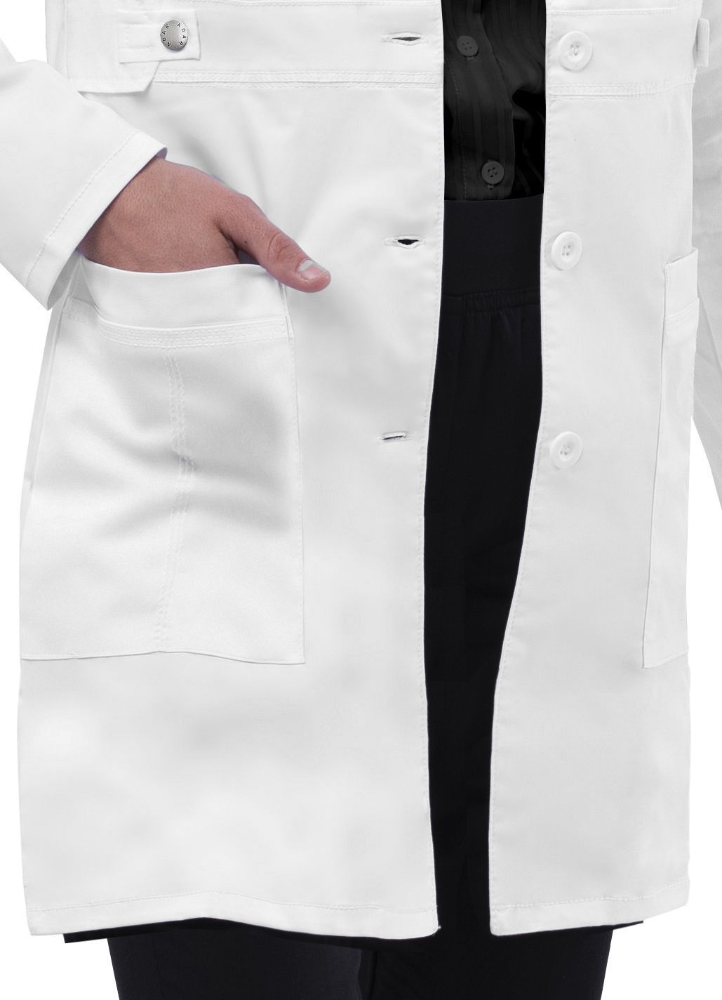 Blouse de laboratoire extensible Adar Pop pour femmes de 36 po avec taille à patte