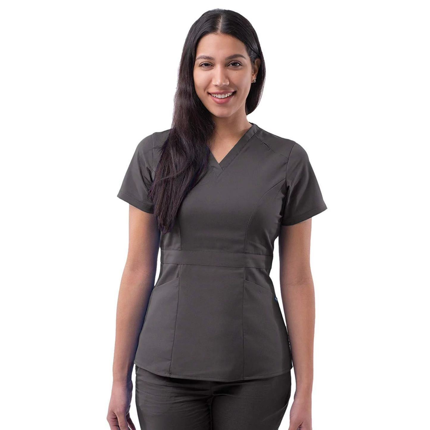 Adar Pro Tailored Peplum Scrub Top