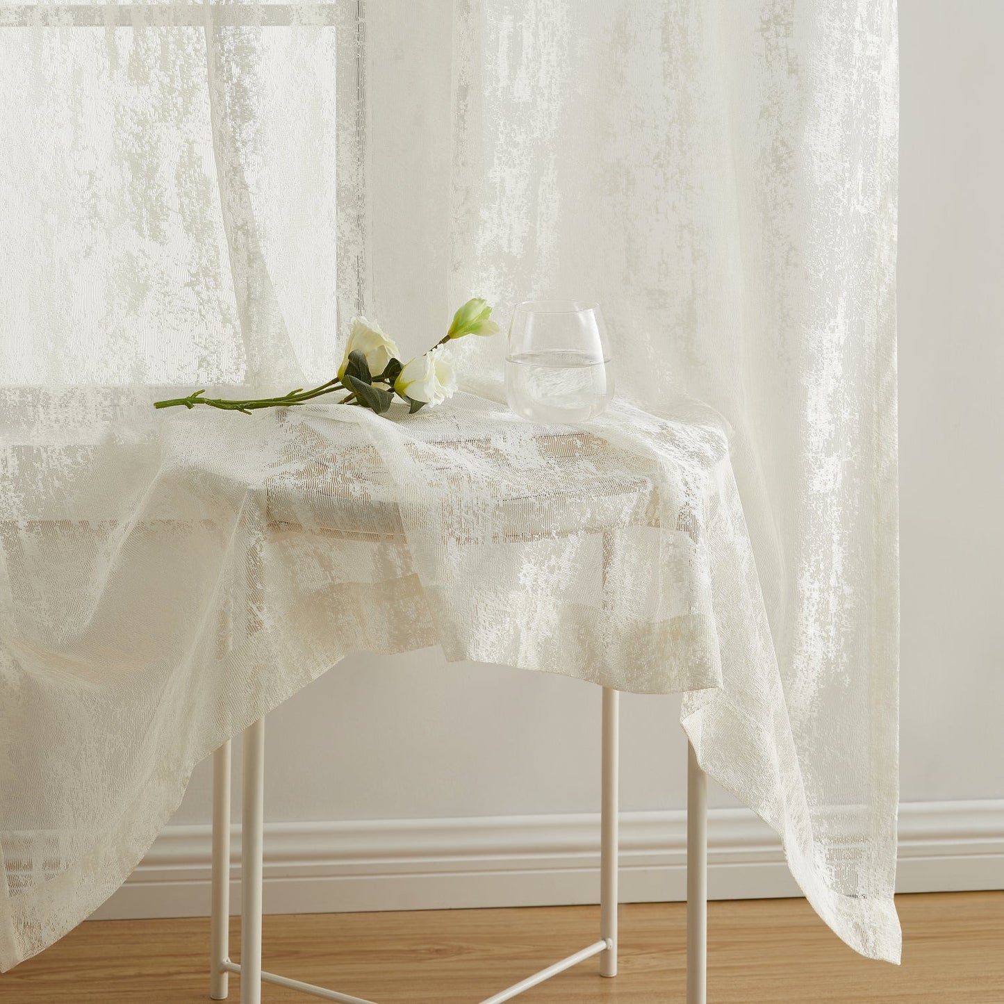HLC Crawford Abstract Grommet Sheer Curtains