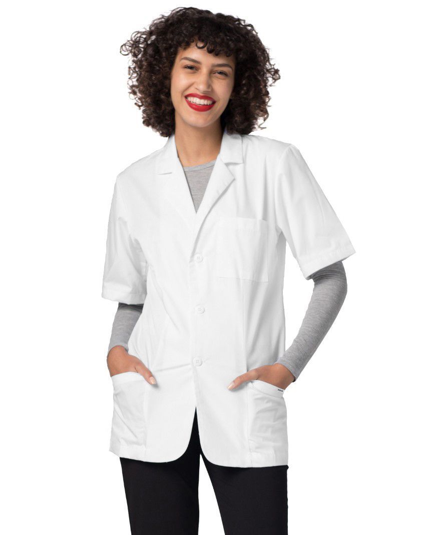 Bata de laboratorio de consulta unisex de manga corta de 31" de Adar Universal