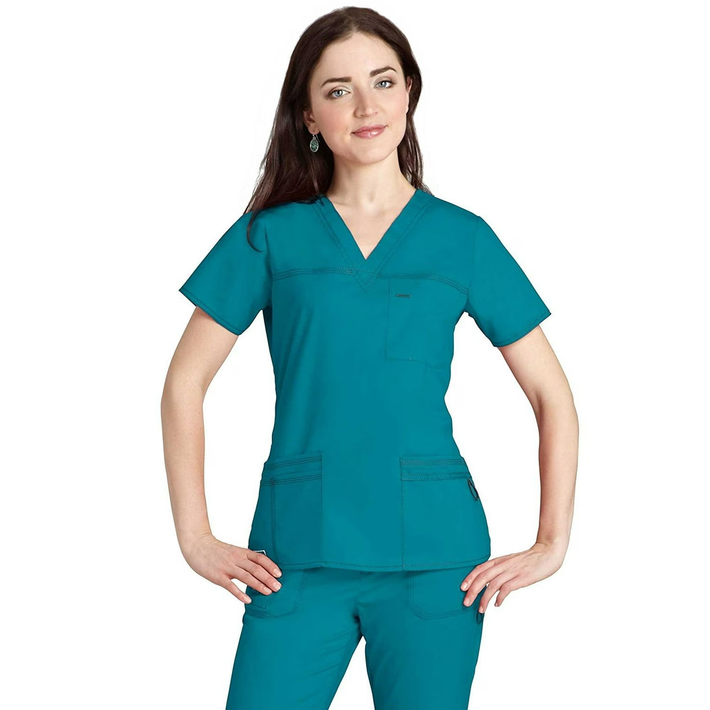 Top elástico con escote en V TaskWear de Adar Pop