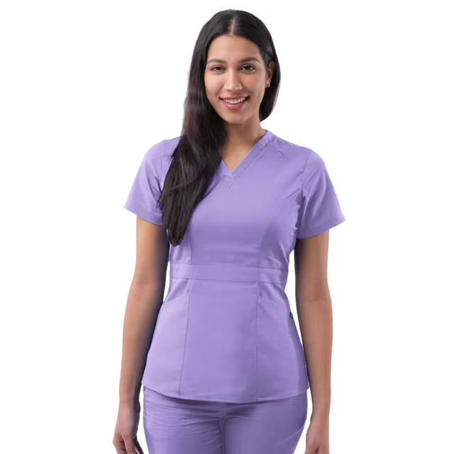 Adar Pro Tailored Peplum Scrub Top