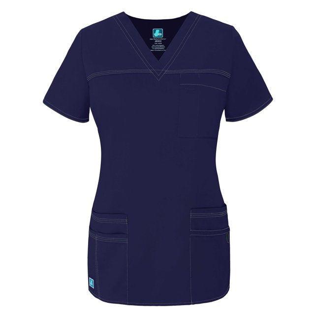 Top elástico con escote en V TaskWear de Adar Pop