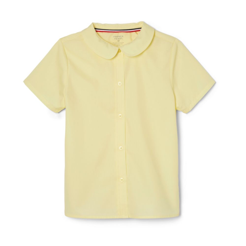 French Toast Blusa de manga corta con cuello Peter Pan para niñas