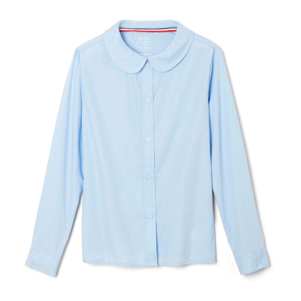 French Toast Blusa de manga larga con cuello Peter Pan para niñas