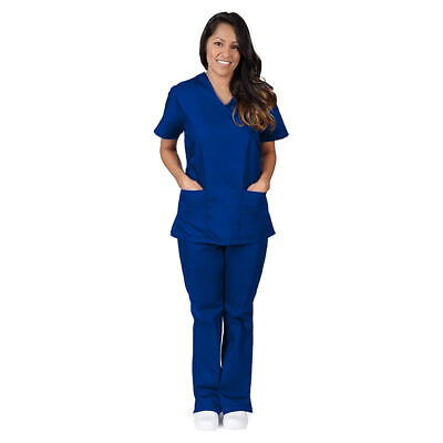 Conjunto de blusa quirúrgica con cuello en V y pantalones con cintura elástica unisex para enfermeras Sweet Doll