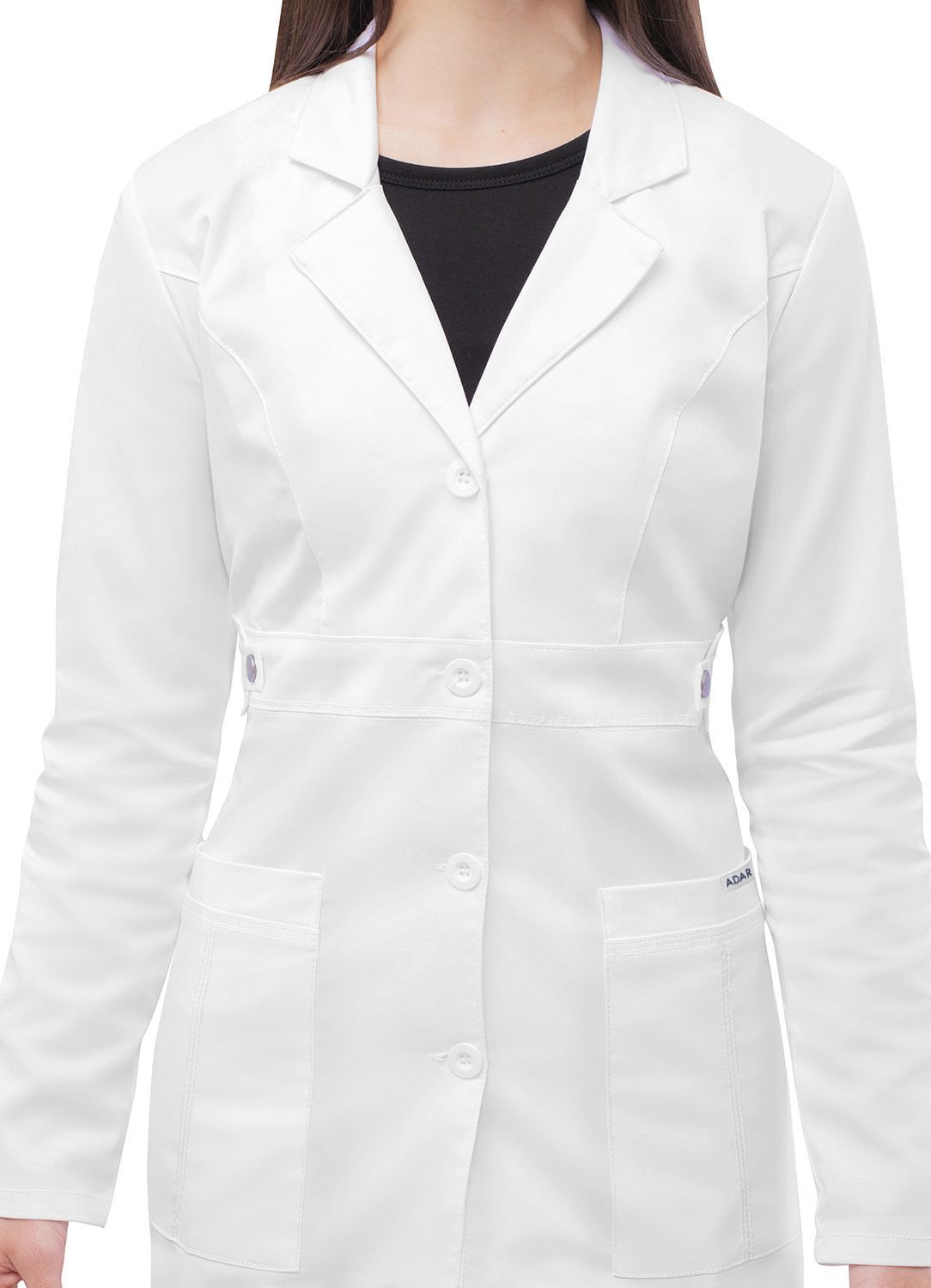Blouse de laboratoire extensible Adar Pop pour femmes de 36 po avec taille à patte