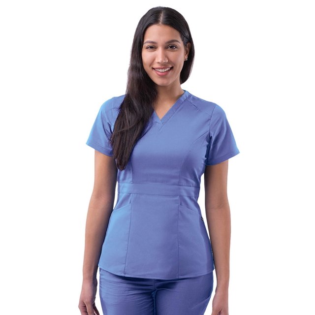 Adar Pro Tailored Peplum Scrub Top