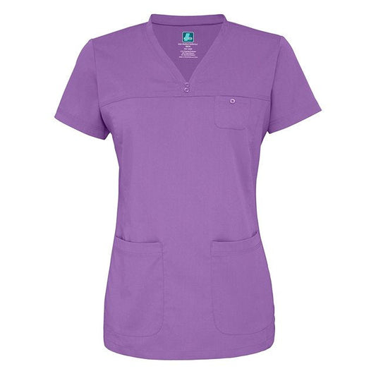 Adar Indulgence Stitched Curved V-Scrub Top