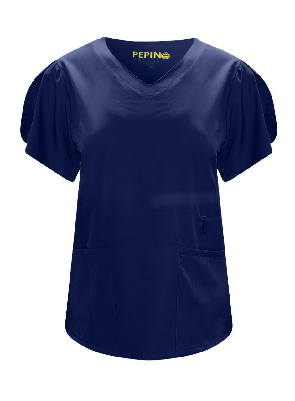 Pepino Uniforms Hidden Zipper V-Neck Top