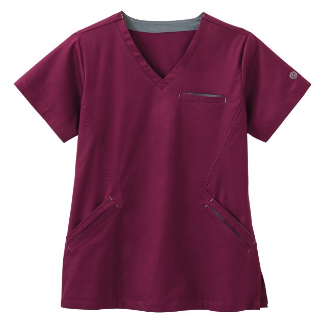 Haut d'hôpital à col en V extensible en angle Bio Stretch