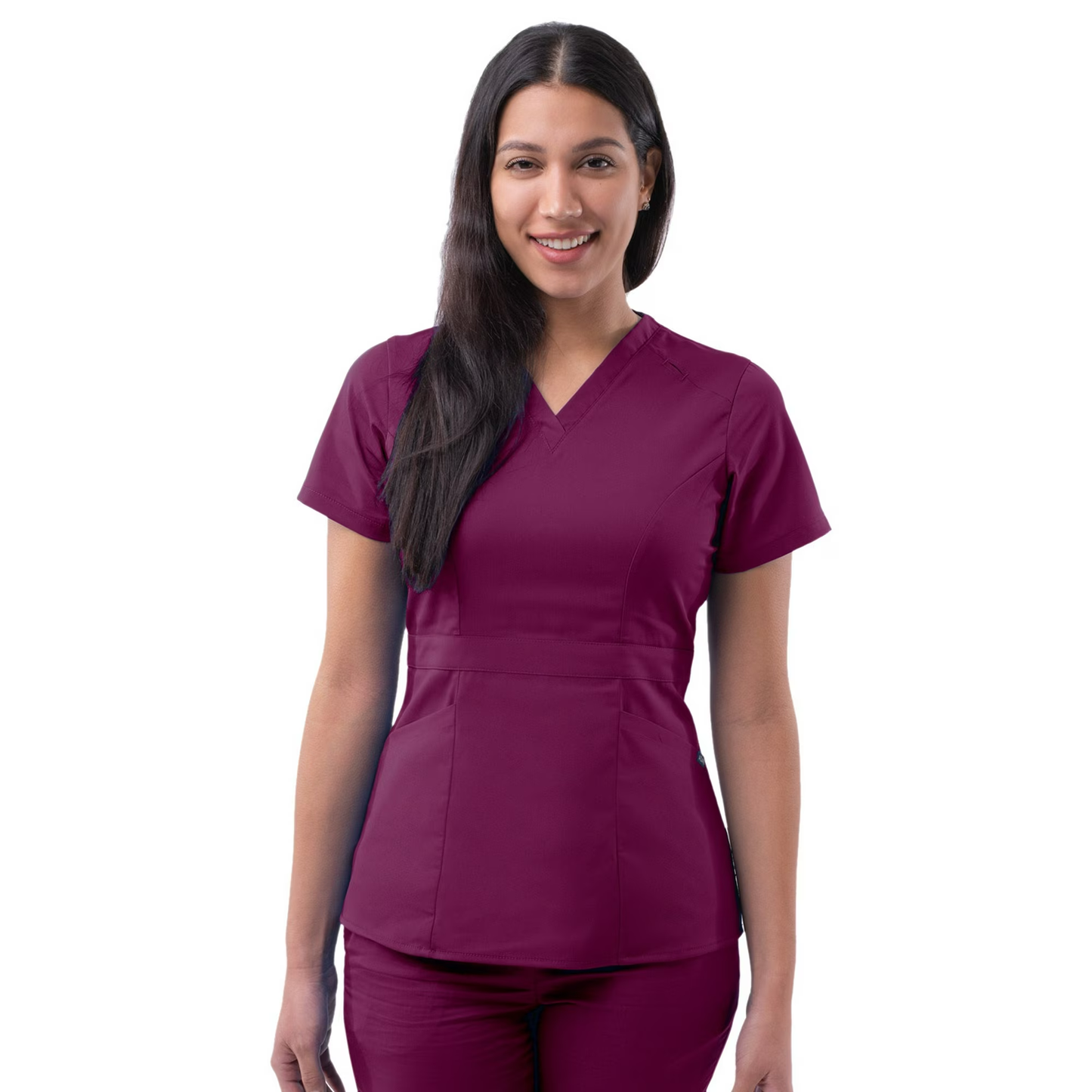 Adar Pro Tailored Peplum Scrub Top