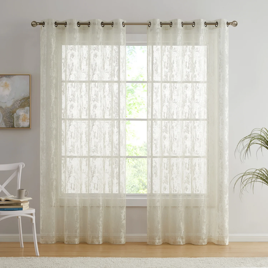 Cortinas transparentes con ojales abstractos de HLC Crawford