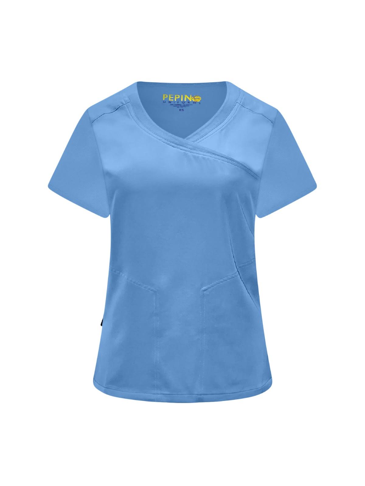 Pepino Uniforms Wrap Neck Side Pocket Scrub Top