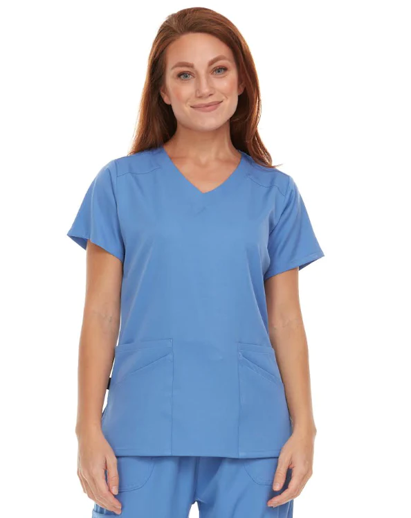 Blusa médica con escote en V redondo de Pepino Uniforms