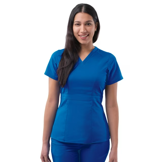 Adar Pro Tailored Peplum Scrub Top