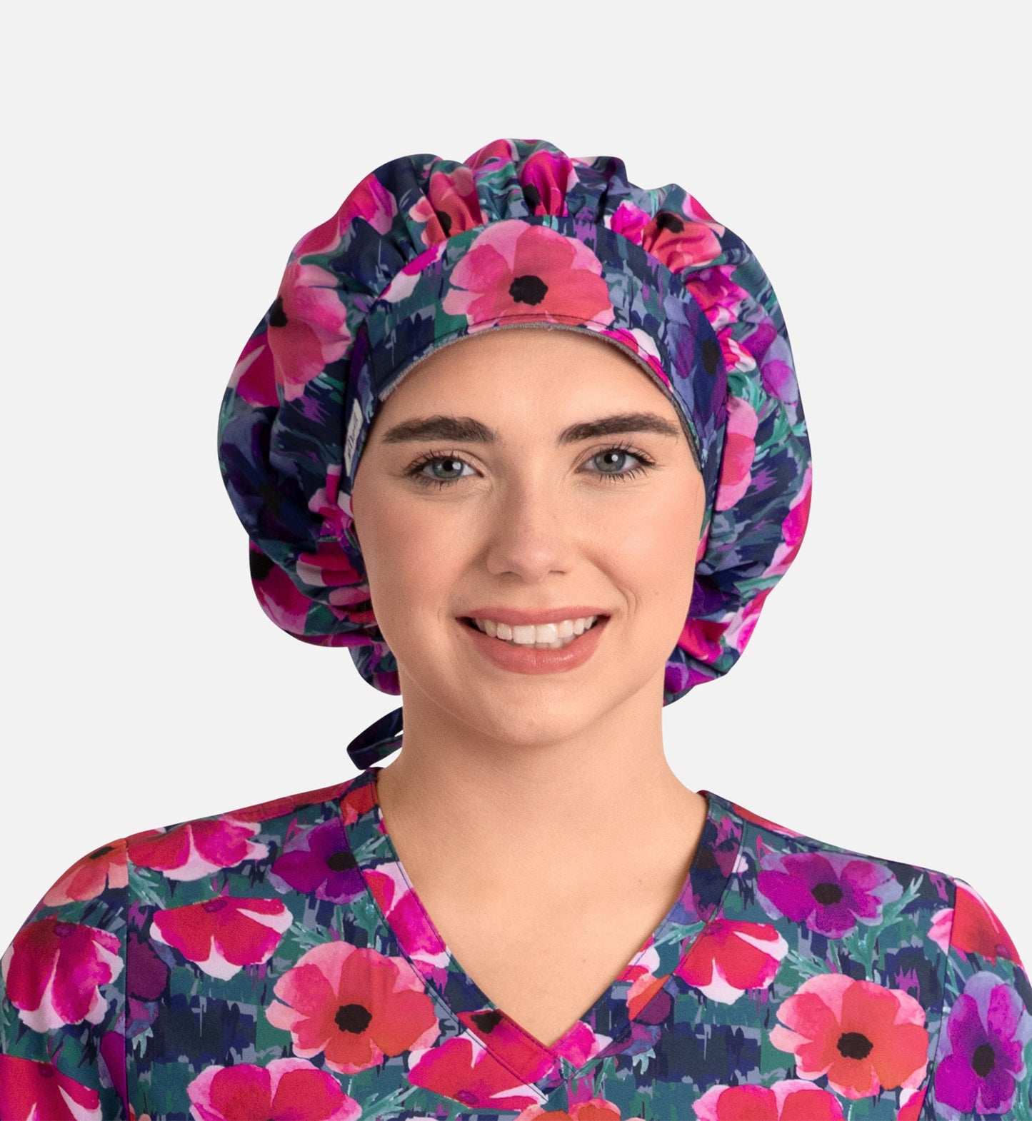 Maevn Unisex Printed Bouffant Scrub Cap