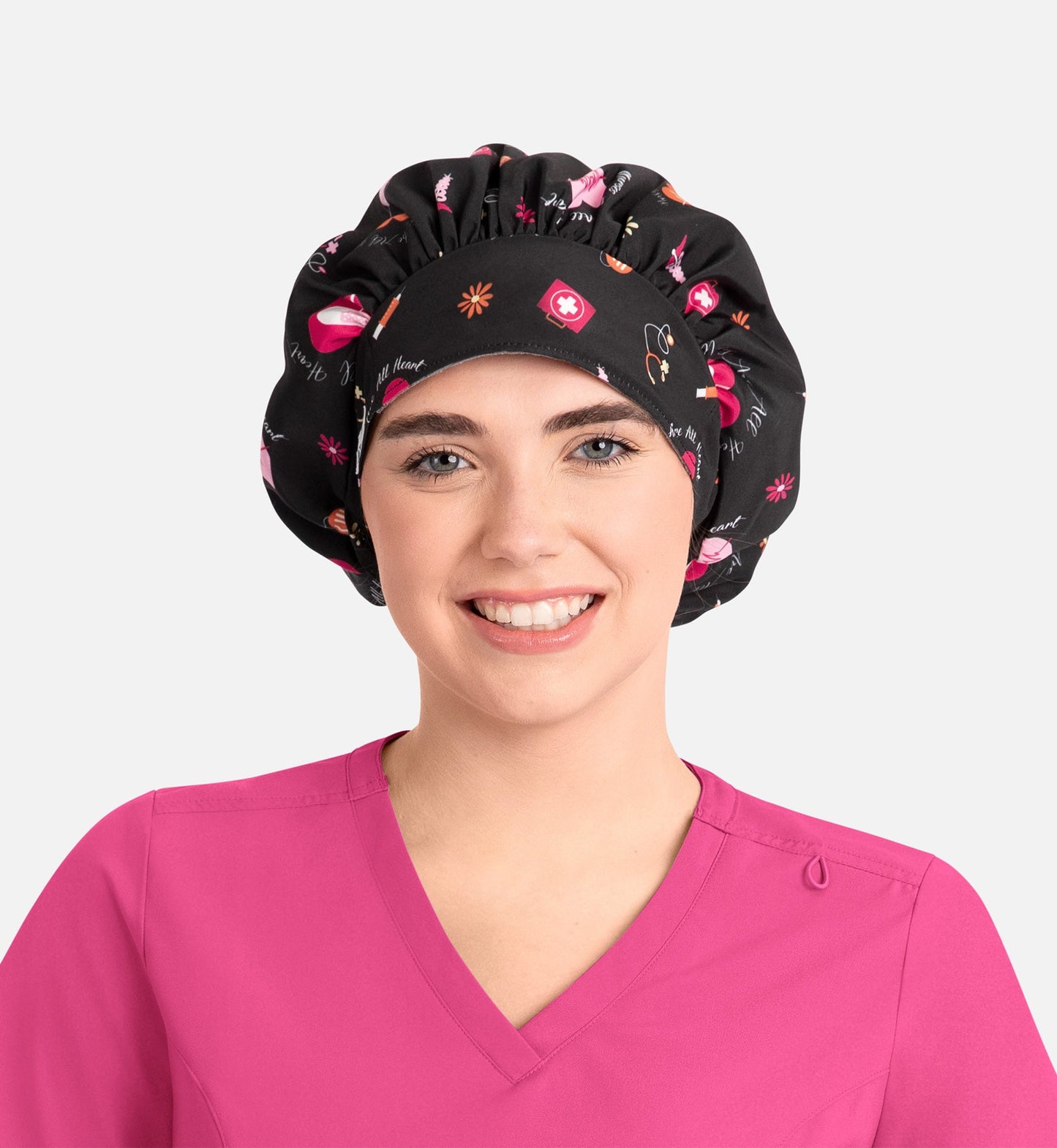 Maevn Unisex Printed Bouffant Scrub Cap