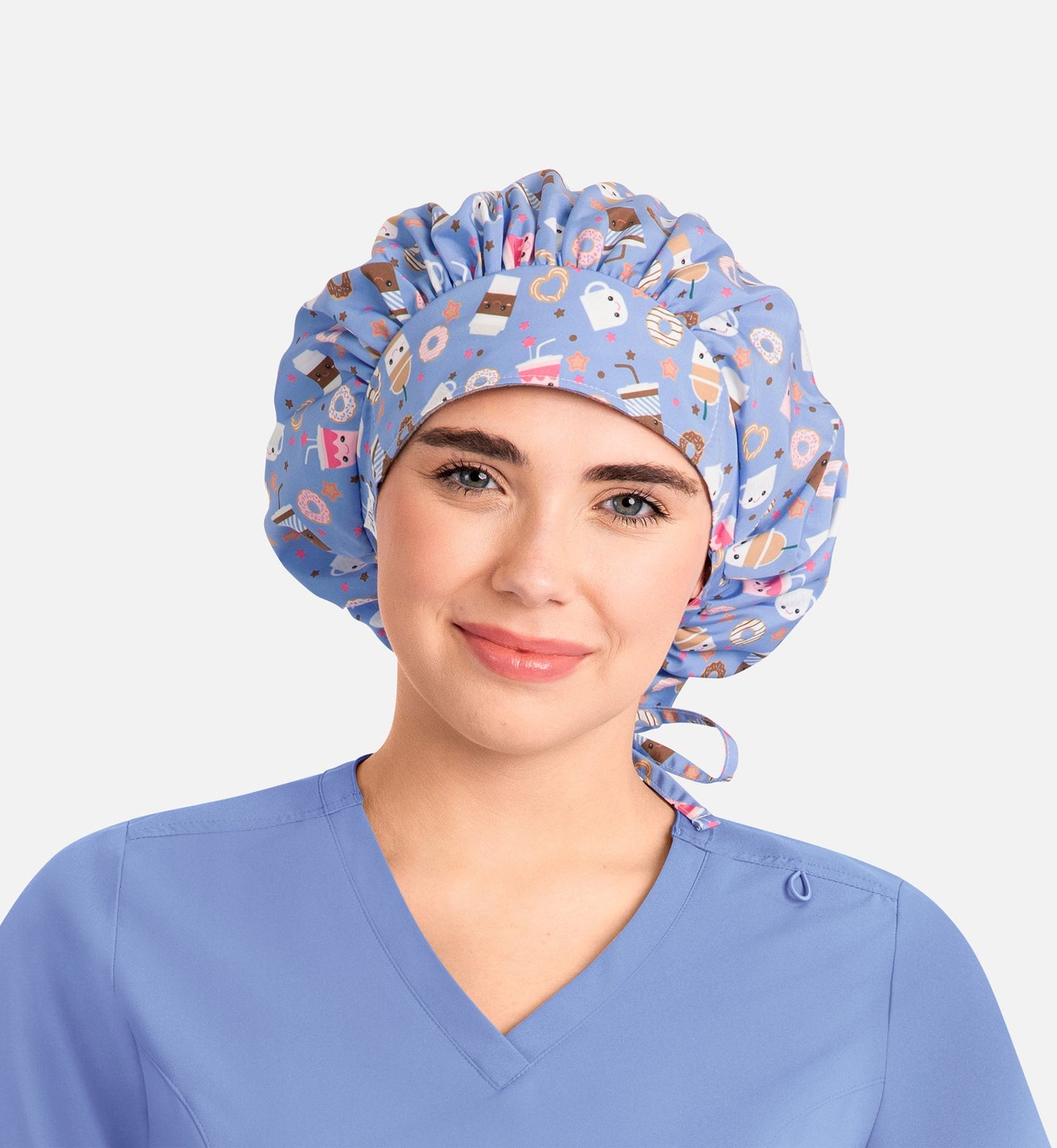 Maevn Unisex Printed Bouffant Scrub Cap
