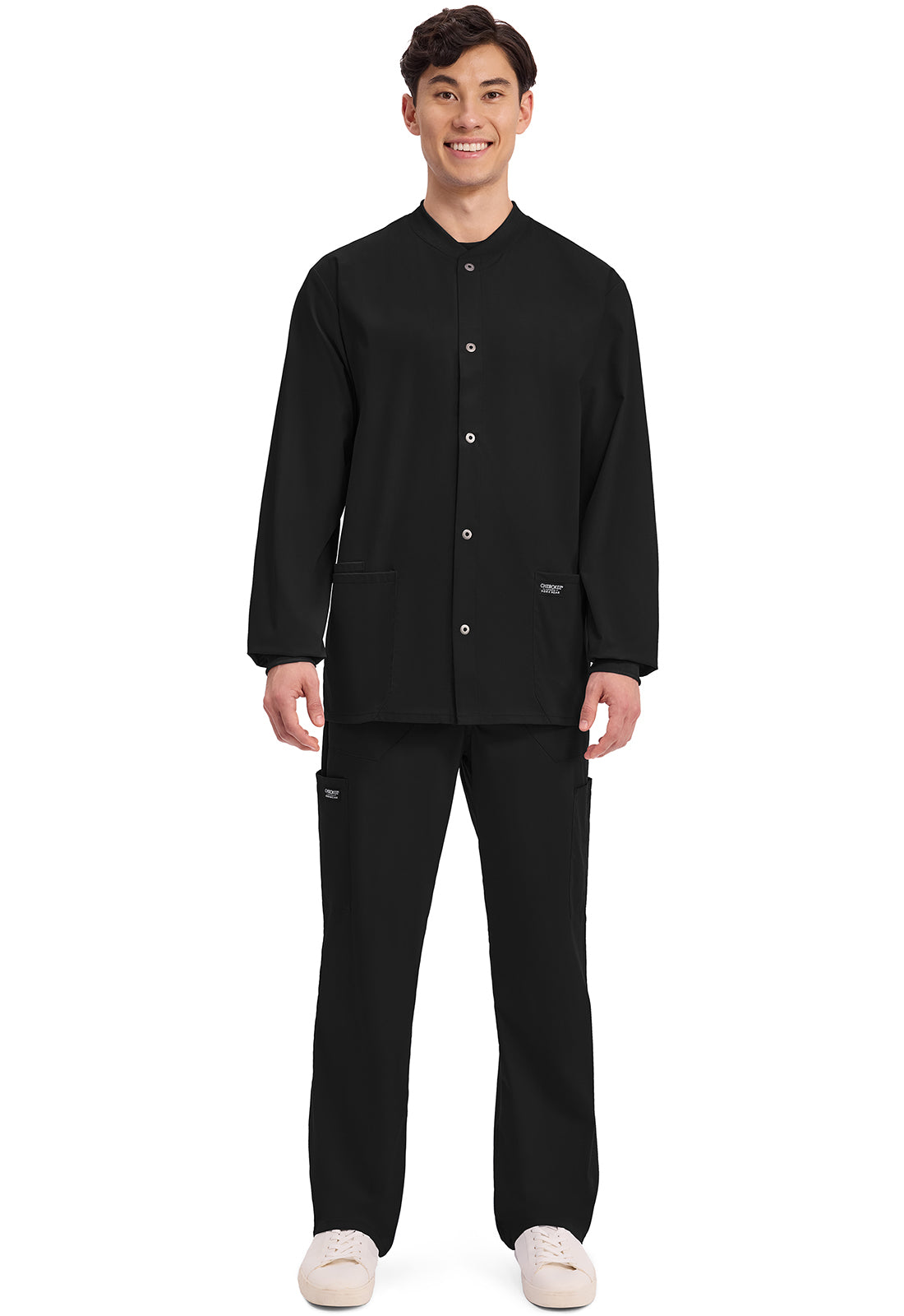 Cherokee Workwear Professionals Men's Snap Front Scrub Jacket