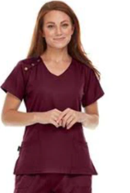 Pepino Uniforms Snaps V-Neck Top