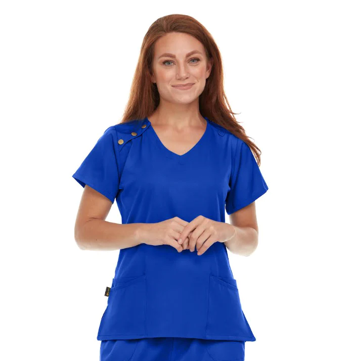 Pepino Uniforms Snaps V-Neck Top