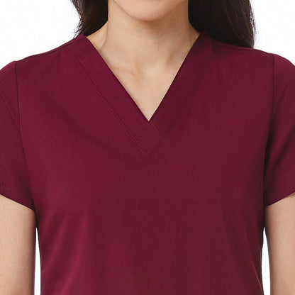 Maevn Red Panda V-Neck 2-Pocket Top