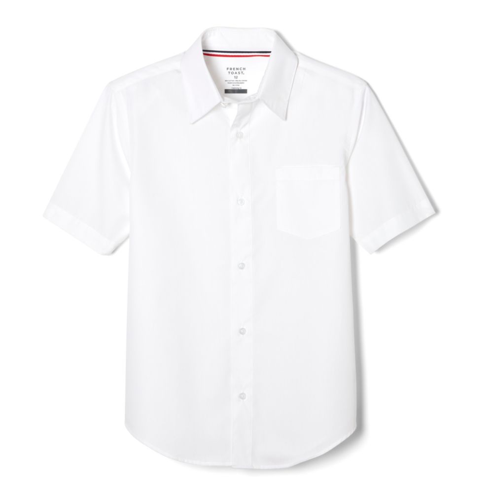 French Toast Mens Short Sleeve Poplin Dress Shirt