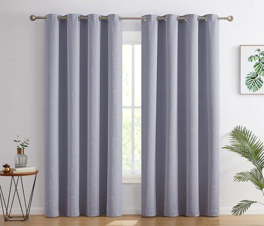 HLC Cooper Geometric Soft Thermal Insulated Energy Efficient Room Darkening Privacy Blackout Grommet Long Curtain Panels