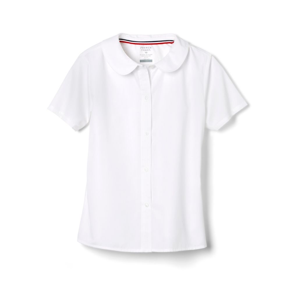 French Toast Girls Short Sleeve Peter Pan Collar Blouse