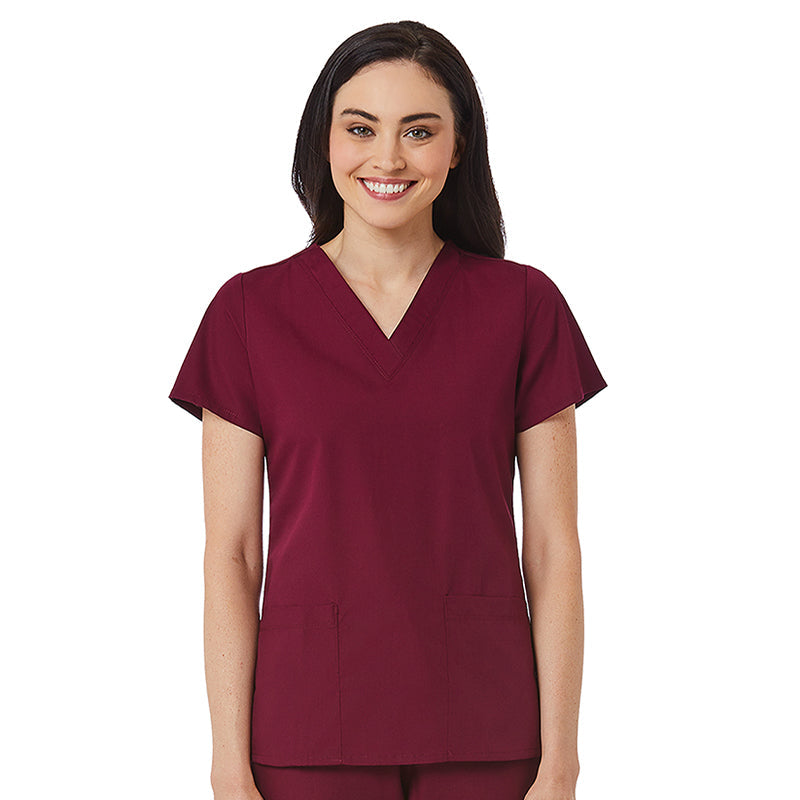 Maevn Red Panda V-Neck 2-Pocket Top